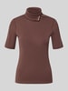 Marc Cain Slim Fit T-Shirt aus Baumwoll-Mix Dunkelbraun