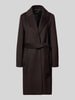 s.Oliver BLACK LABEL Lange jas met strikceintuur Donkerbruin
