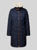 Lauren Ralph Lauren Płaszcz pikowany ze stójką i zamkiem błyskawicznym Granatowy