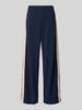 Vero Moda Wide leg sweatpants met contraststrepen, model 'BERLIN' Marineblauw gemêleerd