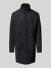 Jack & Jones Premium Lange jas van wolmix met opstaande kraag en steekzakken Antraciet gemêleerd