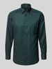 OLYMP Modern fit zakelijk overhemd met kentkraag Donkergroen