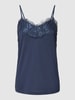 ICHI Top met bandjes en kant Marineblauw