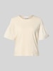 COMMA Regular Fit T-Shirt mit Smok-Detail Sand