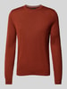 Christian Berg Men Gebreide pullover met ronde hals Terracotta