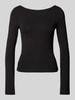 Gina Tricot Longsleeve mit U-Boot-Ausschnitt Modell 'Bello' Black