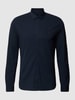 ARMANI EXCHANGE Regular Fit Freizeithemd mit Label-Patch Modell 'Pique' Dunkelblau