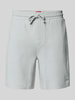 HUGO Regular fit sweatshorts met structuurmotief, model 'Austin' Lichtgrijs