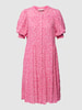 FREE/QUENT Knielanges Kleid mit Puffärmeln Modell 'Adney' Pink