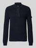 JOOP! Jeans Gebreide pullover met schipperskraag Marineblauw