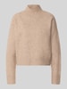 Neo Noir Col-pullover met wol en ronde hals Beige gemêleerd