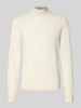 CRUNA Strickpullover mit Mock-Neck Offwhite