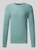 Tom Tailor Regular Fit Strickpullover mit geripptem Rundhalsausschnitt Mint