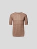 Lardini T-Shirt aus Leinen Hellbraun