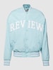 REVIEW College-Jacke mit Label-Stitching  Hellblau