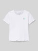 Blue Seven T-Shirt in Ripp-Optik mit Rundhalsausschnitt Weiss