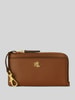 Lauren Ralph Lauren Portemonnee voor kleingeld van echt leer Cognac