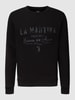 La Martina Sweatshirt mit Label-Print Schwarz
