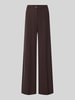 Rinascimento Wide Leg Stoffhose mit Knopfverschluss Dunkelbraun