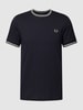 Fred Perry T-Shirt mit Logo-Stitching Marineblau
