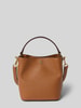 Lauren Ralph Lauren Handtasche aus Rindsleder mit Label-Applikation Modell 'REESE' Cognac