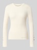 GUESS Slim Fit Longsleeve aus Viskose-Mix Modell 'Ellie' Ecru