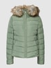 Only Gewatteerd jack met kraag van imitatiebont, model 'ELLAN' Groen