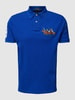 Polo Ralph Lauren Custom slim fit poloshirt met motiefstitching Blauw