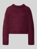 PIECES sweter krój regular fit w dwukolorowym wyglądzie model 'DORTHEA' Bordowy