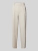 Cambio Tapered Fit Stoffhose mit verkürztem Schnitt Beige