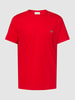 Lacoste T-shirt met logostitching, model 'Supima' Rood
