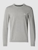 BOSS Green Strickpullover mit Label-Print Modell 'Rallo' Hellgrau