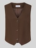 PIECES Regular Fit Anzugweste mit Viskose-Anteil Modell 'BOSELLA' Dunkelbraun