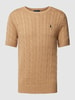 Polo Ralph Lauren Gebreid shirt met kabelpatroon Camel