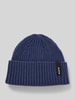 Barts Beanie met labeldetail, model 'SUMTER' Donkerblauw