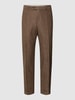 Strellson Stoffen broek met persplooien, model 'Luc' Middenbruin