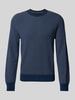 BOSS Orange Gebreide pullover met structuurmotief, model 'Kaponski' Bleu