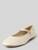 Tamaris Ballerina's met riempjes in metallic look Wit