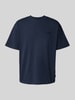 WOODBIRD T-Shirt mit Label-Stitching Modell 'Baine' Marine