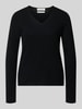 Christian Berg Woman Strickpullover aus Kaschmir mit V-Ausschnitt Black