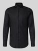 BOSS Slim Fit zakelijk overhemd van pure katoen model 'H-Hank-SP' Zwart