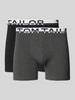 Tom Tailor Slim Fit Trunks mit Label-Schriftzug am Bund Anthrazit