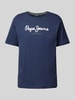 Pepe Jeans T-Shirt mit Label-Print Modell 'EGGO' Dunkelblau