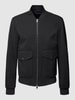 Tommy Hilfiger Tailored Bomberjacke aus Viskose-Mix mit Pattentaschen Marine