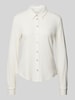 s.Oliver BLACK LABEL Regular fit overhemdblouse van jersey met knopen in parelmoeren look Offwhite