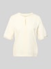 Marc Cain T-shirt z okrągłym dekoltem i wycięciem Złamany biały