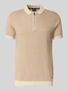 JOOP! Collection Slim Fit Poloshirt in Strick-Optik Modell 'Simeono' Mittelbraun