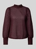 Vero Moda Regular Fit Blusentop aus Spitze mit Ballonärmeln Modell 'BECCA' Bordeaux