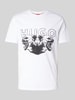 HUGO T-shirt met label- en motiefprint, model 'Durro' Wit