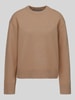 Jake*s Casual Pullover aus reiner Wolle mit Rippabschlüssen Camel
